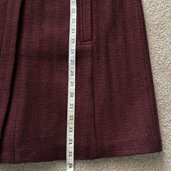 Talbots Long Duster Jacket Coat Crepe Textured Wool Blend Cranberry Size 16 - Picture 6 of 12
